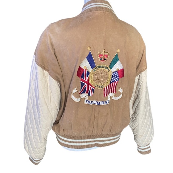 THE LIMITED Women’s Brown/Cream 100% Leather 100%Cotton Jacket Size M - Picture 3 of 8